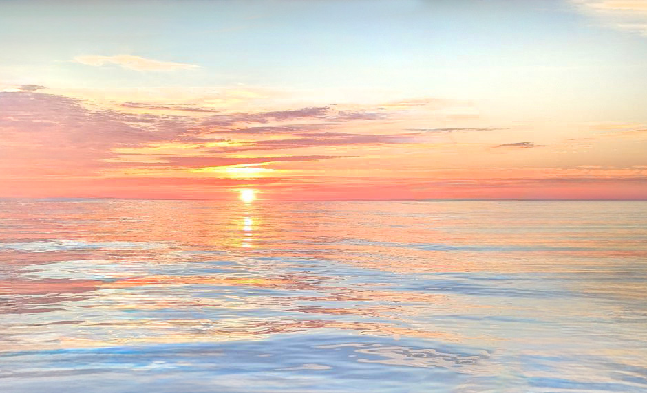 Pink sunrise over the Atlantic Ocean